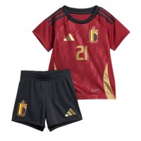 Fotbalové Dres Belgie Timothy Castagne #21 Dětské Domácí ME 2024 Krátký Rukáv (+ trenýrky)